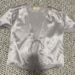 Brandy Melville silky front tie top.